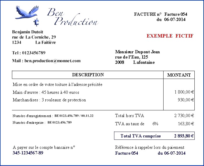 modele facture intracommunautaire